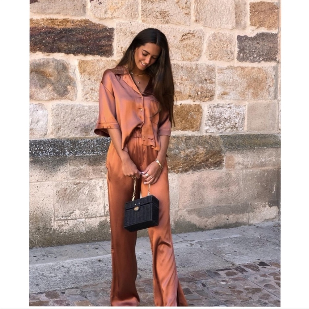 Zara Satin Silky Pyjama style top